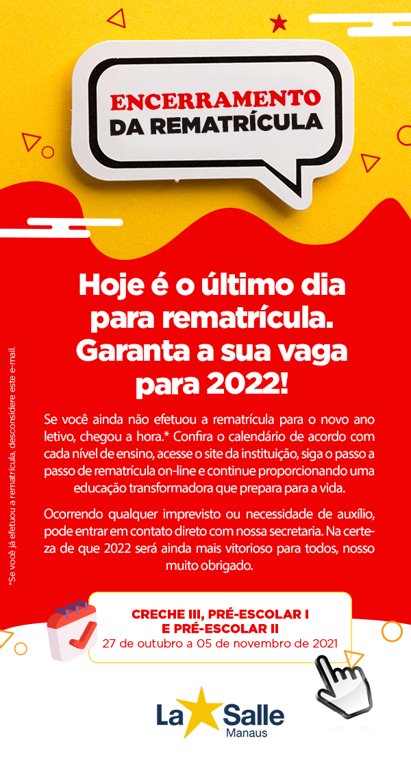 Encerramento de Rematrícula - Educação Infantil